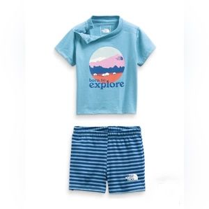North Face Baby Infant 2pc T-Shirt & Shorts Set 6-12 Month NWT!